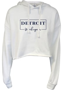 Summit Sportswear Detroit Womens White Detroit Box Hooded Sweatshirt