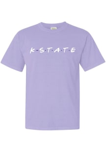 Summit Sportswear K-State Wildcats Womens Lavender Wordmark Dots Short Sleeve T-Shirt