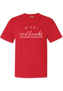 Summit Sportswear Miami RedHawks Womens Red New Basic Short Sleeve T-Shirt