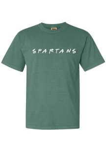Summit Sportswear Michigan State Spartans Womens Green Wordmark Dots Short Sleeve T-Shirt