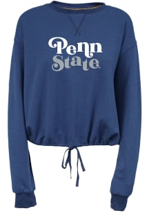 Summit Sportswear Penn State Nittany Lions Womens Navy Blue Cinch Bottom Crew Sweatshirt