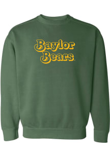 Summit Sportswear Baylor Bears Womens Green Retro Shadow Crew Sweatshirt
