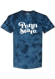 Summit Sportswear Penn State Nittany Lions Womens Navy Blue Quinn Tie Dye Short Sleeve T-Shirt