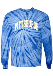 Summit Sportswear Pitt Panthers Womens Blue Emma Tie Dye LS Tee