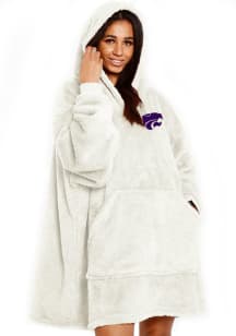 Summit Sportswear K-State Wildcats Womens White Plush Poncho Hooded Sweatshirt