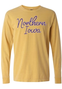 Summit Sportswear Northern Iowa Panthers Womens Gold Large Script LS Tee