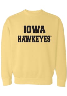 Summit Sportswear Iowa Hawkeyes Womens Yellow Classic Block Crew Sweatshirt