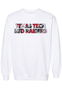 Summit Sportswear Texas Tech Red Raiders Womens White Floral Aishu Crew Sweatshirt
