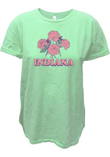 Summit Sportswear Indiana Womens Green Peonies Short Sleeve T-Shirt