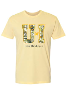 Summit Sportswear Iowa Hawkeyes Womens Yellow Floral Short Sleeve T-Shirt