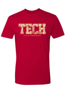 Summit Sportswear Texas Tech Red Raiders Womens Red Floral Short Sleeve T-Shirt