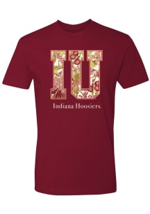 Summit Sportswear Indiana Hoosiers Womens Cardinal Floral Short Sleeve T-Shirt