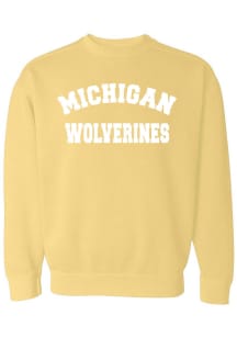 Summit Sportswear Michigan Wolverines Womens Yellow Classic Crew Sweatshirt