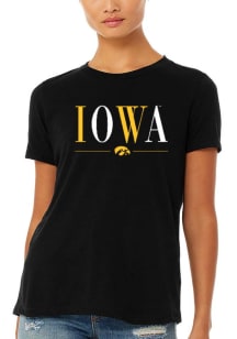 Summit Sportswear Iowa Hawkeyes Womens Black Classic Short Sleeve T-Shirt