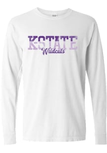 Summit Sportswear K-State Wildcats Womens White Two Tone LS Tee