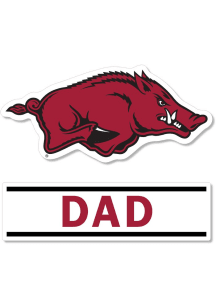 Arkansas Razorbacks 3 Inch Dad Auto Decal - Cardinal