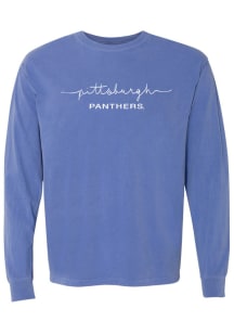 Summit Sportswear Pitt Panthers Womens Blue Classic Script LS Tee