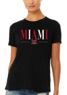 Summit Sportswear Miami RedHawks Womens Black Classic Short Sleeve T-Shirt