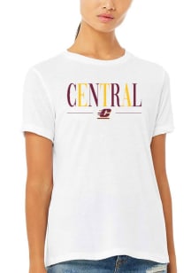 Summit Sportswear Central Michigan Chippewas Womens White Classic Short Sleeve T-Shirt