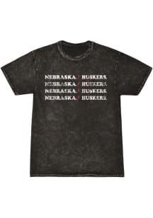 Summit Sportswear Nebraska Cornhuskers Womens Black Mineral Wash Short Sleeve T-Shirt
