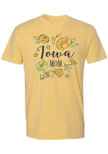 Summit Sportswear Iowa Hawkeyes Womens Yellow Mom Short Sleeve T-Shirt