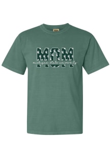 Summit Sportswear Michigan State Spartans Womens Green Mom Short Sleeve T-Shirt