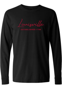 Summit Sportswear Louisville Cardinals Womens Black Script LS Tee