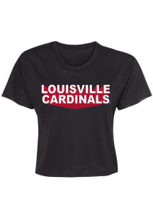 Summit Sportswear Louisville Cardinals Womens Black Jade Crop Short Sleeve T-Shirt