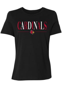 Summit Sportswear Louisville Cardinals Womens Black Classic Short Sleeve T-Shirt