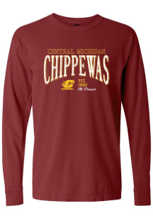 Summit Sportswear Central Michigan Chippewas Womens Maroon Mascot LS Tee