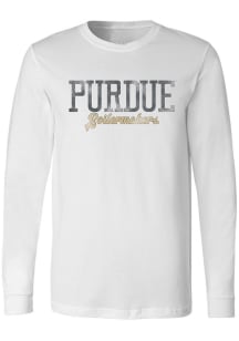 Summit Sportswear Purdue Boilermakers Womens White Two Tone LS Tee