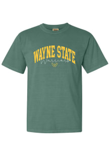 Summit Sportswear Wayne State Warriors Womens Green Script Short Sleeve T-Shirt