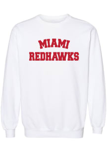 Summit Sportswear Miami RedHawks Womens White Aishu Crew Sweatshirt