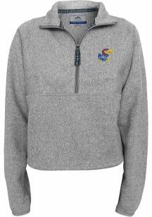 Summit Sportswear Kansas Jayhawks Womens Grey Karsen Qtr Zip