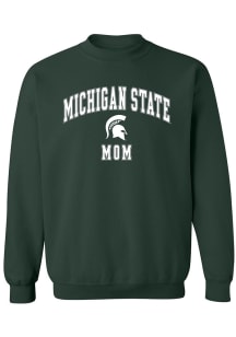 Summit Sportswear Michigan State Spartans Womens Green Mom Crew Sweatshirt