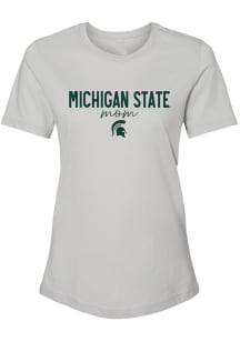 Summit Sportswear Michigan State Spartans Womens Grey Script Mom Short Sleeve T-Shirt