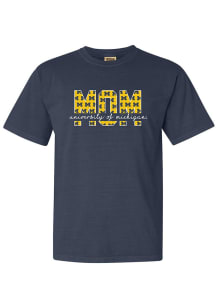 Summit Sportswear Michigan Wolverines Womens Blue Block Mom Short Sleeve T-Shirt