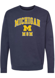 Summit Sportswear Michigan Wolverines Womens Blue Mom Crew Sweatshirt