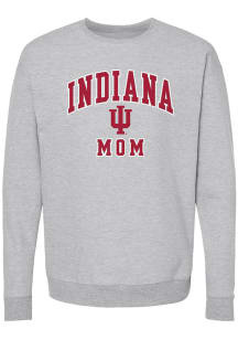 Summit Sportswear Indiana Hoosiers Womens Grey Mom Crew Sweatshirt