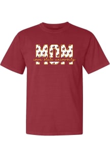 Summit Sportswear Iowa State Cyclones Womens Crimson Block Mom Short Sleeve T-Shirt
