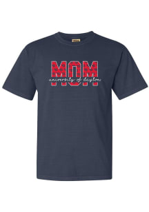 Summit Sportswear Dayton Flyers Womens Navy Blue Block Mom Short Sleeve T-Shirt