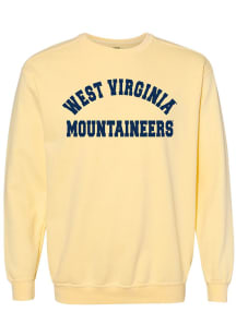 Summit Sportswear West Virginia Mountaineers Womens Yellow Simple Crew Sweatshirt