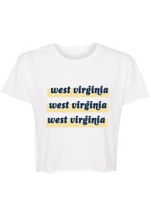 Summit Sportswear West Virginia Mountaineers Womens White Jade Short Sleeve T-Shirt