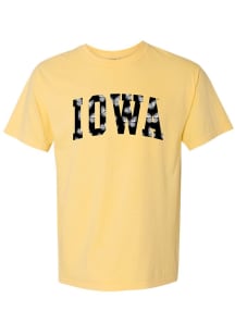 Summit Sportswear Iowa Hawkeyes Womens Yellow Butterfly Short Sleeve T-Shirt