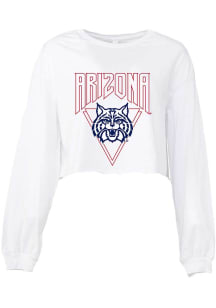 Summit Sportswear Arizona Wildcats Womens White Boyfriend LS Tee