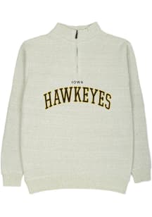 Summit Sportswear Iowa Hawkeyes Womens Oatmeal Jamie Qtr Zip