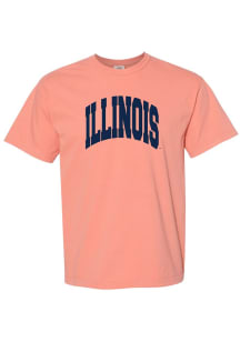 Summit Sportswear Illinois Fighting Illini Womens Orange Arched Short Sleeve T-Shirt