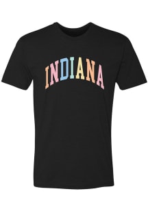 Summit Sportswear Indiana Black Multicolor Arch Wordmark Short Sleeve Fashion T Shirt