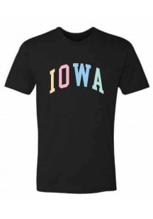 Summit Sportswear Iowa Black Native State Shape Short Sleeve Fashion T Shirt