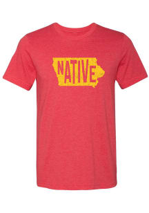Summit Sportswear Iowa Red Native State Shape Short Sleeve Fashion T Shirt